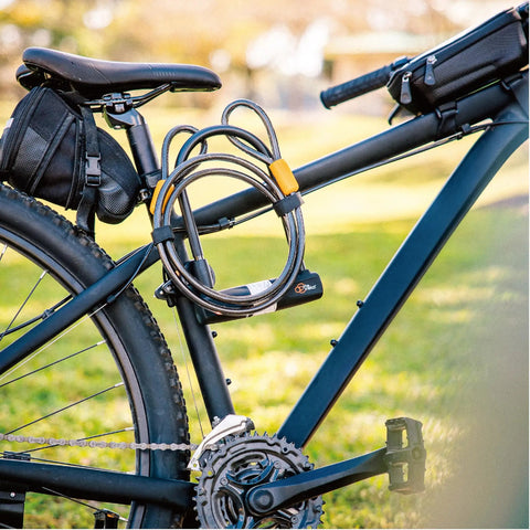 Beefy Bike U Lock With 14mm Shackle And 10mm By 1.8m Cable With Mounting Bracket For Road Mountain Electric And Folding Bikes Sold Secure Bronze Certified on black bike frame