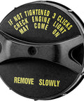 Close-up of Honda Gas Cap Replacement 17670-SM4-A04 Fuel Cap Direct Fit for 1990-2002 Accord with yellow caution text.