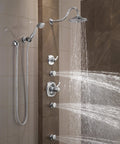 Chrome Shower Body Spray With Adjustable 30 Degree Spray, Easy Clean Touch-Clean Nubs, Surface Mount Option in modern bathroom