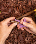 Hands using Drip Irrigation Barbed Fitting Insertion Tool For One Half Inch Tubing, Easy Full Insertion And Secure Locking