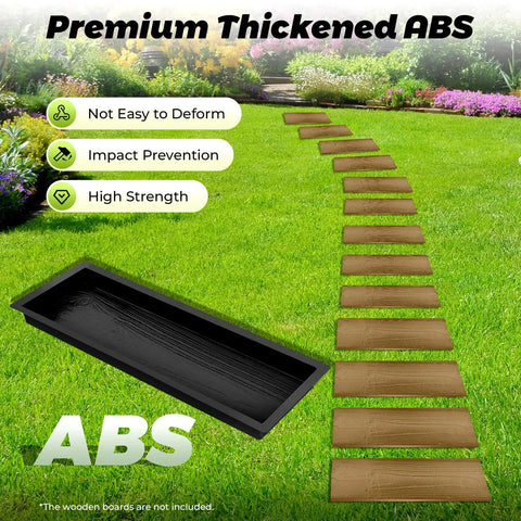 2 Pack DIY Cement Molds For Paving And Countertops, Reusable ABS Wood Grain Concrete Molds For Patio, Lawn, Garden