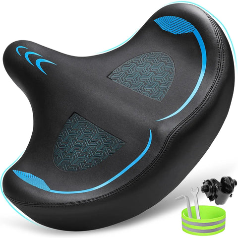 Oversized Bike Seat For Men And Women, Extra Wide Cushion ✓