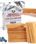 Survival Food Ration Kit With 3600 Cal Blueberry Bar For 3 Day Prepper Ready Emergency with bars and packaging visible