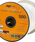 Heavy Duty 500 Ft 18AWG Low Voltage LED Cable Spool Three Conductor Outdoor Rated In Wall Speaker Wire UL Listed