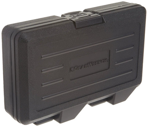 Black storage case for 27 Piece 1/4 In Drive Pass-Thru Mechanics Tool Set With 6 Pt Sockets SAE Metric Standard GearRatchet System