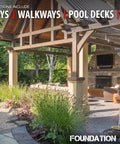 Heavy Duty Concrete And Paver Sealer Packing A Killer Low Gloss Wet Look Finish Top Shelf Color Boosting Solvent Based Acrylic Formula For Exterior Slabs And Patios 5 Gallon Size exterior patio with wooden structure and landscaped garden