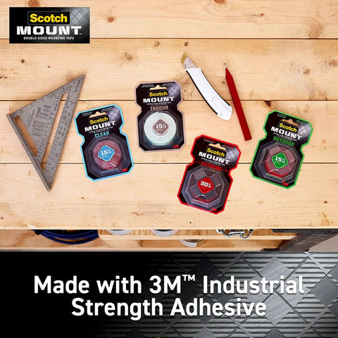 Four 1 Inch Permanent Mounting Squares Hold Up To 1 Pound Total On Contact No Mess Easy To Use White Adhesive For Painted Surfaces Metal Tile And More Ready To Apply Right Out Of The Pack displayed with other mounting products.