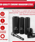 64 Piece 3/8 Inch Socket Set With 72-Tooth Ratchet, features Cr-V steel sockets with corrosion-resistant coating and labels