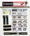 Adjustable Fire Extinguisher Bracket For Most Vehicles with installation guide, bolts, and hardware for seat mount or rail clamps.