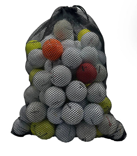72 Used Golf Balls Mix in Mesh Bag for Practice, Driving Range, and Backyard Chipping, Shag Balls With White, Colored, Or Old Range Balls