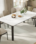 Killer Quality 79 Inch Wooden Dining Table For 6 To 8 Folks Featuring A Sturdy Rectangular Design And Rich Woodgrain Texture in a modern setting.