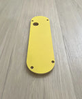 Zero Clearance Inserts Set Five Pack For DWE7485 Table Saw, pro-grade yellow aluminum insert plate shown on wooden surface