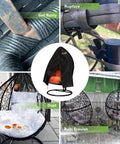 Waterproof Egg Chair Cover For Patio With Zipper 75x45 Inch Windproof And Weatherproof Outdoor Hanging Chair displayed with weather damage images.