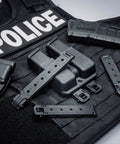 Rock Solid 3 Inch Molle Lok Clips, Hella Durable Nylon Molle Attachment Hardware For Tactical Vests, Outdoor Backpacks, And Magazine Pouches, Plug And Play Mounting Setup on tactical vest.