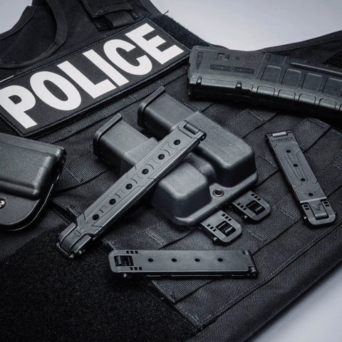 Rock Solid 3 Inch Molle Lok Clips, Hella Durable Nylon Molle Attachment Hardware For Tactical Vests, Outdoor Backpacks, And Magazine Pouches, Plug And Play Mounting Setup on tactical vest.