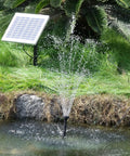 Grade A 132 GPH Solar Fountain Pump And Panel Kit Built With Dependable Battery Pack And Bright Led Light Lifts Water A Clean 56 Inches High For Zero Stress Setup And Backyard Glow Ups, with solar panel and water jets.