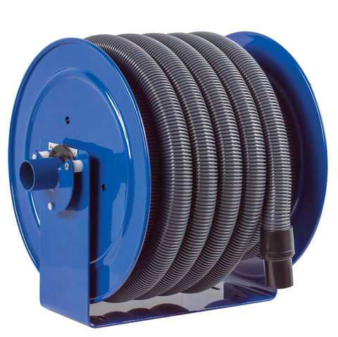 V-117H-850 Vacuum Direct Crank Rewind Hose Reel With Fifty Foot Two Inch Hose One And A Half Inch Cuff Built Tough Steel Construction