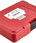 Red textured plastic storage case for LTI Tools LT1350 Lug Nut Ripper with a black latch