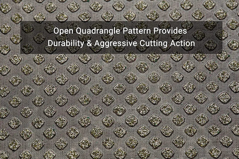Close-up of open quadrangle pattern on Diamond Hand Polishing Pad Grit 60 Very Coarse Foam Sanding Block surface for durability.