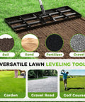 Heavy Duty Stainless Steel Lawn Leveling Rake With 30x10 Inches Head And 76 Inch Adjustable Handle leveling soil and gravel