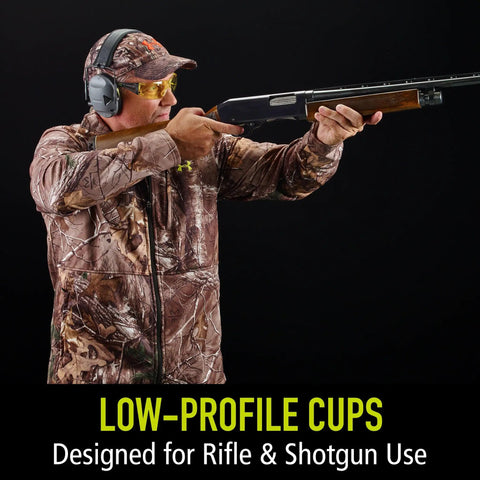 Sport RangeGuard Electronic Hearing Protector With Voice Amplification For Shooting Range And Hunting, NRR 21 dB, Low Profile Cups, Recessed Microphones For Wind Noise Reduction And Clear Communication