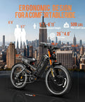 Heavy Duty Full Suspension Electric Bike With Four Thousand Watts Dual Motors And Massive Fifty Two Volt Battery, ergonomic design with specs.