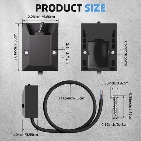 Beefy 12V 30A Waterproof Toggle Switch With 2ft Wire SPST On Off Latching Rocker 2 Pin Design For Marine RV Boat Electrical Systems Built Tough In Wet Conditions, 2.28in view