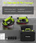 Contents of Heavy Duty Glass Suction Cup Lifter With 8 Inch Cup Built In Pressure Gauge 450 Lbs Max Load Vacuum Lifter kit