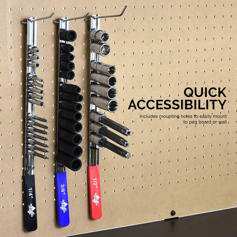 Heavy Duty Socket Organizer Tray With Beefy Rails Made For 1/4 3/8 And 1/2 Inch Drive Sockets Slick Toolbox Setup Keeps Your Garage Gear Staying Dialed