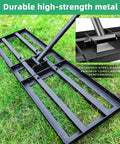 Lawn Leveling Rake And Soil Leveler For Yard And Garden 36 By 10 Inch Stainless Steel Tool With Six And A Half Foot Handle Heavy Duty