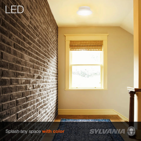 Room with Ultra LED Ceiling Light Bulb 1200 Lumens 15W LED Equivalent 100W Soft White 2700K Non Dimmable