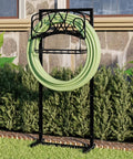 Freestanding Garden Hose Organizer With Black Powder Coat Finish Heavy Duty Detachable Hose Stand Holds 150 Ft Of Hose