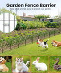 Rustproof Metal Garden Fence Panels 20In High 27Ft Long Outdoor Pet Barrier For Yard And Flower Beds Edging Border