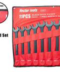 Metric Jumbo 11 Piece Beefy Wrench Set With Pouch, Black Oxide Raised Panel Wrenches 34mm To 50mm in Velcro pouch display