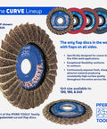 Curve Radial Flap Disc 4-1/2 In X 7/8 In 40 Grit Zirconia For Welding And Grinding Topsides And Fillet Welds Smooth Finish