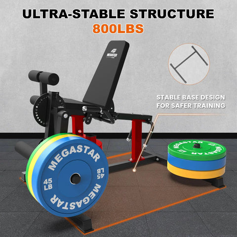 3-In-1 Leg Extension And Curl Machine For Home Gyms With Adjustable Back And 800Lb Capacity, Space Saving Leg Station in red