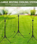 Standing Patio Misting System With Adjustable Height Up To 5.25 Feet, 26.2 Ft Water Line, Portable Outdoor Mister on lawn