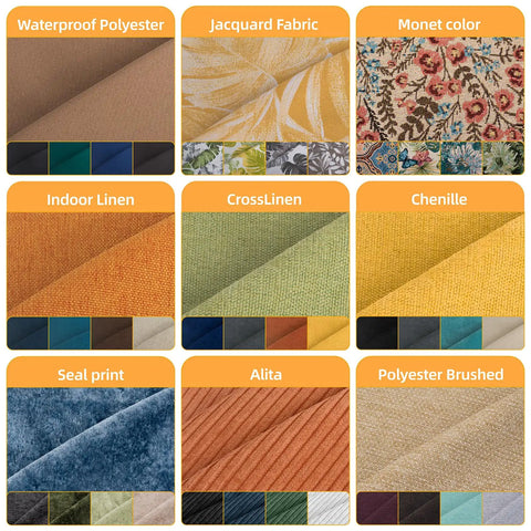 Fabric options for Custom Bench Cushion For Indoor And Outdoor Furniture, Built To Fit Any Shape Or Size, High Density Foam