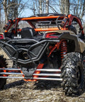 Heavy Duty Aluminum Rear Radius Arms 6 Rod Kit For Can Am Maverick X3 72 Inch Body Beefed Up Turbo X RC X MR X RS Max Complete Set With One And One Quarter Inch 7075 Aluminum Bar And Five Eighths Inch Helical Joints For Maximum Strength, rear view