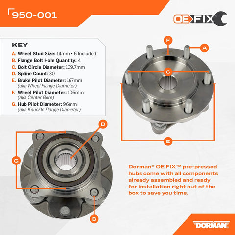 Front PrePressed Hub Assembly For Select Lexus And Toyota Models OE Fix Plug And Play Ready To Install Out Of The Box Includes All Bearings And Components Saves You Time And Hassle No Shop Press Needed, detailed assembly diagram.