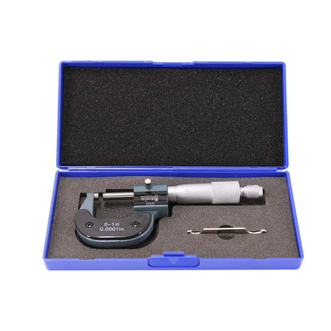 One Inch Outside Micrometer With Carbide Tips And Digit Counter Precision 0.0001 Inch Range From Zero To One Inch in case