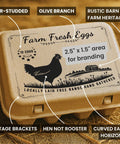 Eco-friendly 50 pack egg cartons that hold 12 eggs each built from molded pulp paperboard with printed lid for DIY branding.