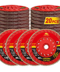 Ceramic Flap Discs for Angle Grinder 4 1/2 Inch 5/8-11 Type 29 Beefy Heavy Duty Grinding and Sanding Discs 40/60/80/120 Grit for Stainless Steel and Metal Pack of 20