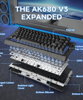 Detailed view of the Blazing Fast 8000Hz Polling Rate Wired Gaming Keyboard Featuring Crisp Magnetic Analog Switches.