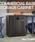 Heavy-Duty Resin Outdoor Storage Cabinet For Garage And Shed, 30 In W By 20.25 In D By 36 In H, Dark Grey Base