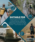 Waterproof Dry Bag With Zippered Pocket And Phone Case 20L for water sports and outdoor activities collage, kayaking and hiking scenes