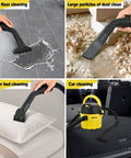 Three In One Wet Dry Vacuum With Blower Grab And Go Portable Shop Vacuum for floor, sofa, and car cleaning.