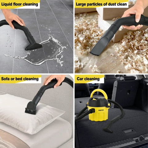 Three In One Wet Dry Vacuum With Blower Grab And Go Portable Shop Vacuum for floor, sofa, and car cleaning.