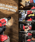 Multi-purpose cordless 3/8 inch impact wrench with 250 foot pound torque for automotive and DIY projects