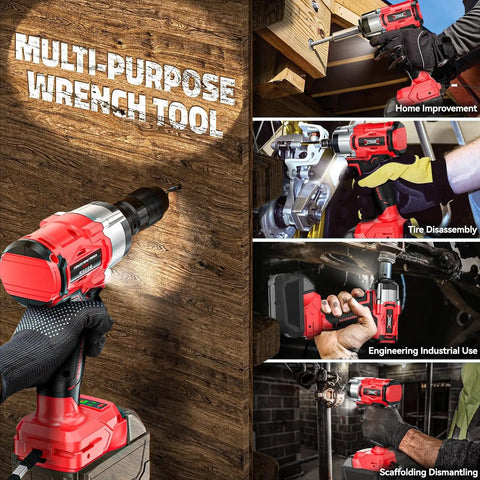 Multi-purpose cordless 3/8 inch impact wrench with 250 foot pound torque for automotive and DIY projects